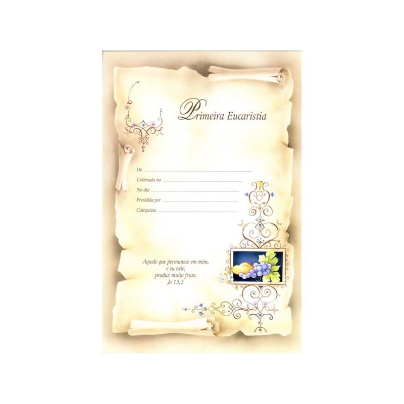 DIPLOMA PRIMEIRA EUCARISTIA