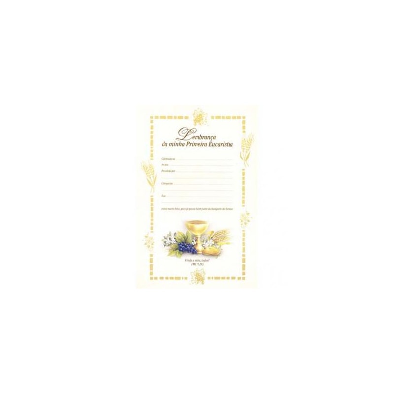 DIPLOMA PRIMEIRA EUCARISTIA