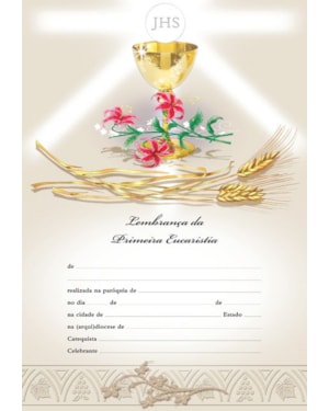 DIPLOMA PRIMEIRA EUCARISTIA