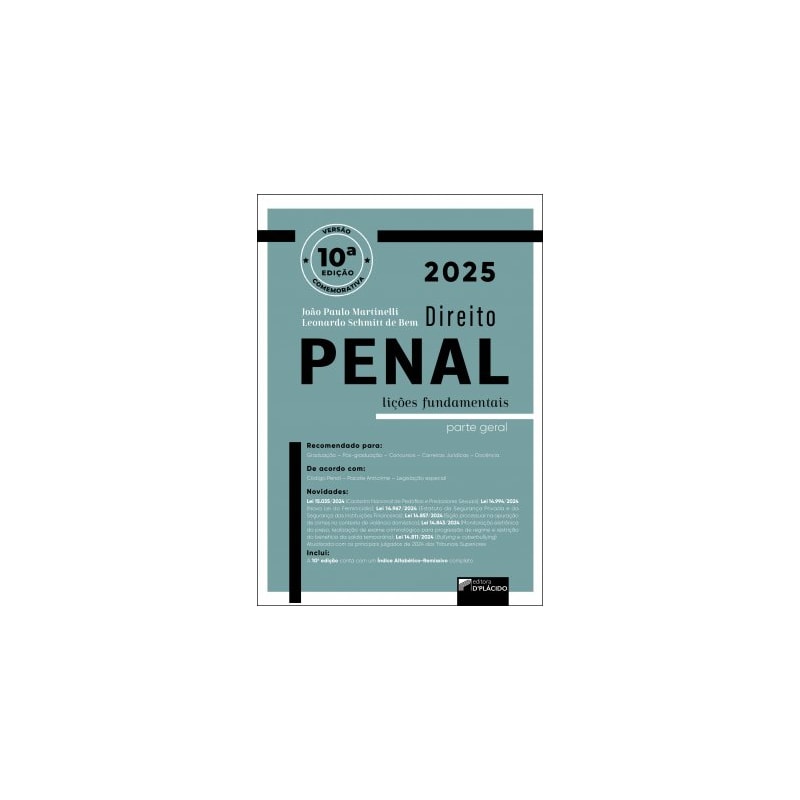 DIREITO PENAL: LIÇÕES FUNDAMENTAIS PARTE GERAL | 10ª EDIÇÃO