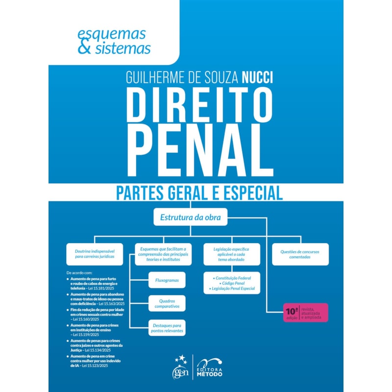 DIREITO PENAL - PARTES GERAL E ESPECIAL - ESQUEMAS & SISTEMAS - 10ª EDIÇÃO 2026