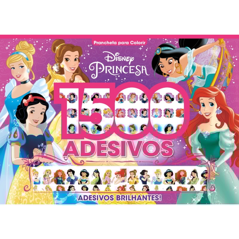 DISNEY PRINCESAS PRANCHETA PARA COLORIR COM 1.500 ADESIVOS
