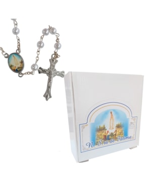 DISPLAY NOSSA SENHORA DE FATIMA DE PLASTICO CAIXA C/ 12 TERÇO