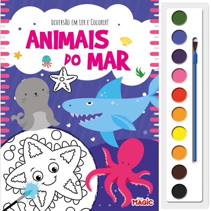 DIVERSÃO EM LER E COLORIR - ANIMAIS DO MAR