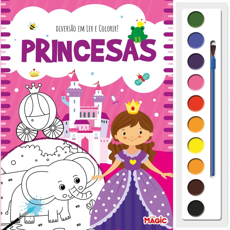 DIVERSÃO EM LER E COLORIR - PRINCESAS