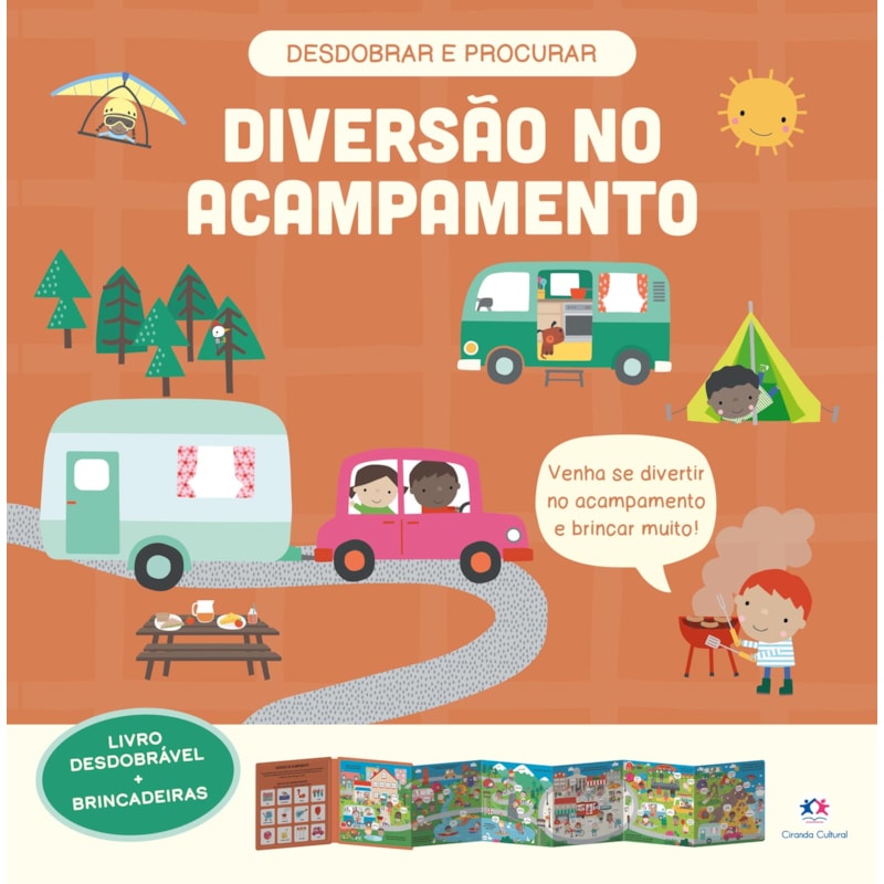 DIVERSÃO NO ACAMPAMENTO - LIVRO DESDOBRÁVEL BRINCADEIRAS