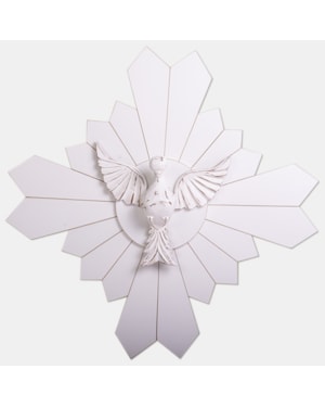 DIVINO ESPÍRITO SANTO COM RESPLENDOR MADEIRA BRANCO 58CM DE ALTURA