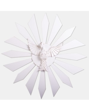 DIVINO ESPÍRITO SANTO COM RESPLENDOR MADEIRA BRANCO 60CM DE ALTURA
