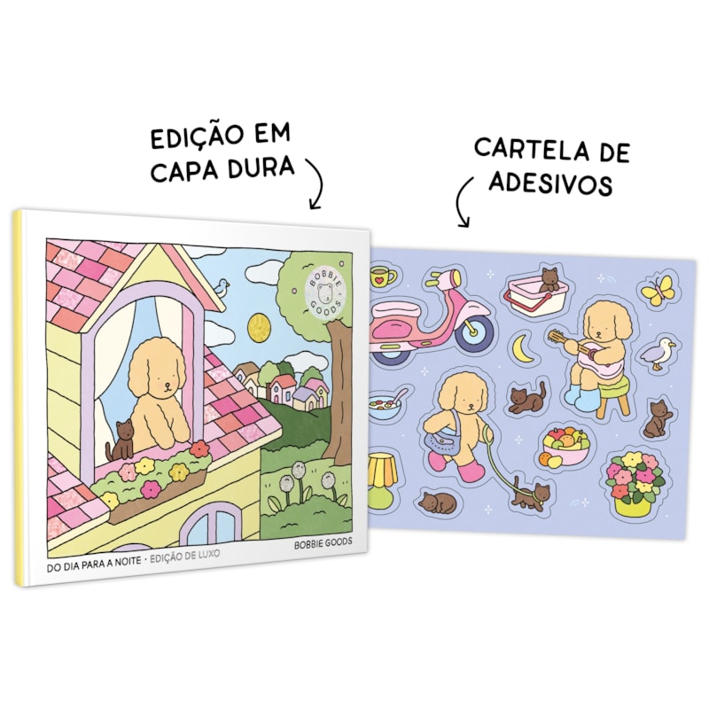 DO DIA PARA A NOITE (DAY TO NIGHT): LIVRO DE COLORIR OFICIAL BOBBIE GOODS - EDIÇÃO EM CAPA DURA COM CARTELA DE ADESIVOS