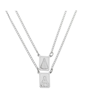 ESCAPULÁRIO PRATA 925 NOSSA SENHORA APARECIDA 0,7X1 CM