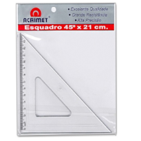 ESQUADRO ACRIMET 45ºX 21CM ACRILICO