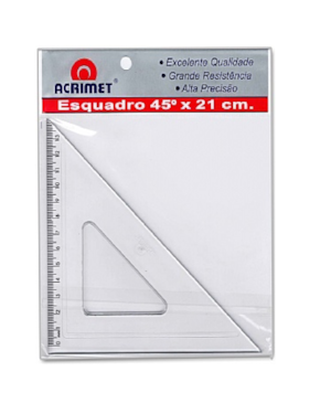 ESQUADRO ACRIMET 45ºX 21CM ACRILICO
