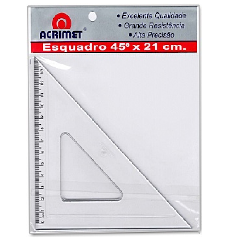 ESQUADRO ACRIMET 45ºX 21CM ACRILICO