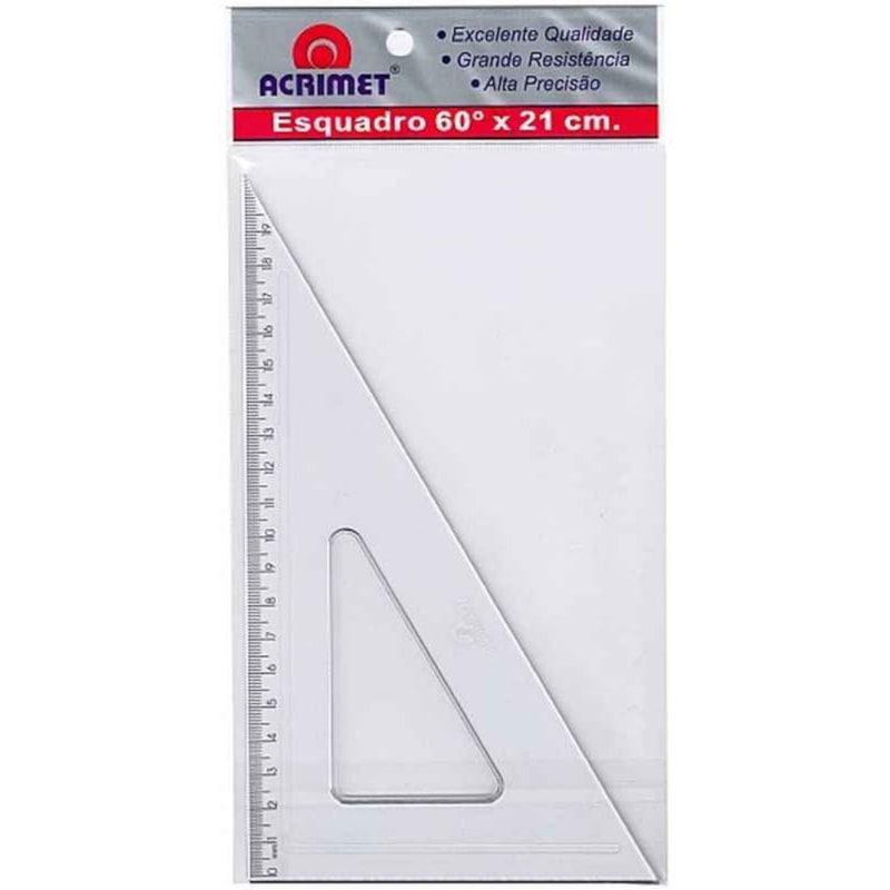 ESQUADRO ACRIMET 60°X21 CM ACRILICO