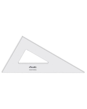 ESQUADRO TRIDENT 30º/ 60º/ 90° ACRILICO 2626 COM GRADUAÇÃO 26 CM