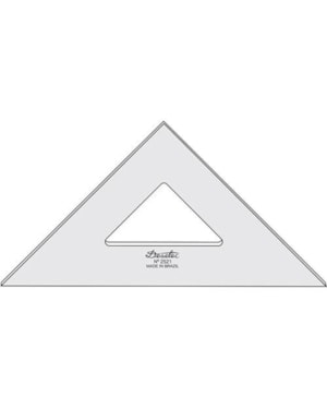 ESQUADRO TRIDENT 45 º ACRILICO 2521 SEM GRADUACAO 21 CM