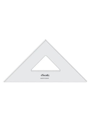 ESQUADRO TRIDENT 45° ACRILICO 1526 COM GRADUACAO 26 CM