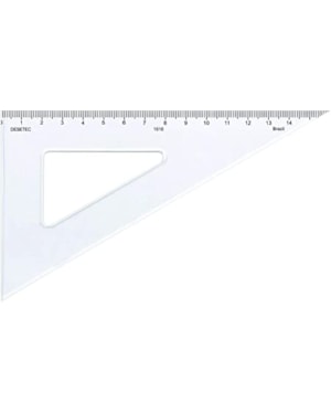 ESQUADRO TRIDENT 45° ACRILICO 1616 SEM GRADUACAO 16CM