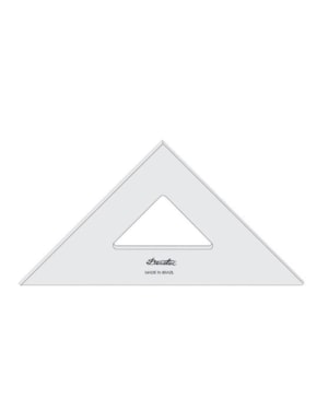 ESQUADRO TRIDENT 45° ACRILICO 2516 SEM GRADUACAO 16CM