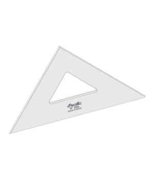 ESQUADRO TRIDENT 45° ACRILICO 2526 SEM GRADUACAO 26 CM