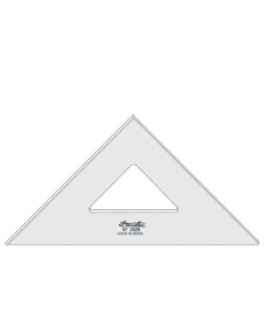 ESQUADRO TRIDENT 45° ACRILICO 2528 SEM GRADUACAO 28CM