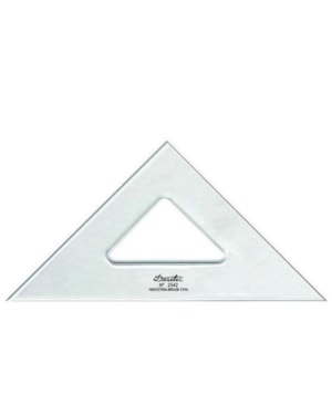 ESQUADRO TRIDENT 45° ACRILICO 2542 SEM GRADUACAO 42CM