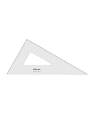 ESQUADRO TRIDENT 60º ACRILICO 2628 SEM GRADUACAO 28 CM