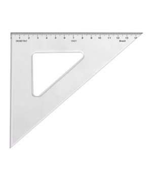 ESQUADRO TRIDENT 60° ACRILICO 1521 SEM GRADUACAO 21 CM