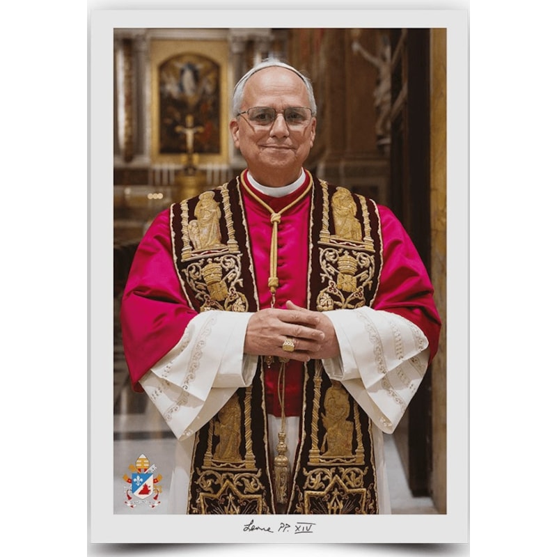 ESTAMPA OFICIAL DO PAPA LEÃO  XIV 32X44