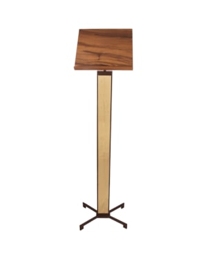 ESTANTE PARA LEITURA MADEIRA BASE COM PLACA DOURADA