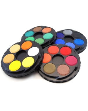 ESTOJO AQUARELA EM PASTILHAS C/ 24 CORES