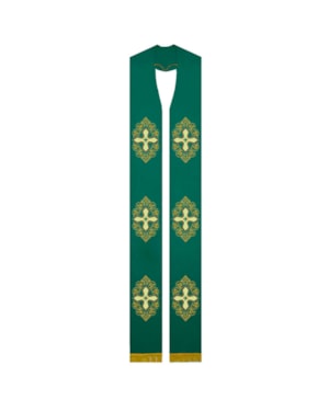 ESTOLA CRUZ VERDE COM FRANJA