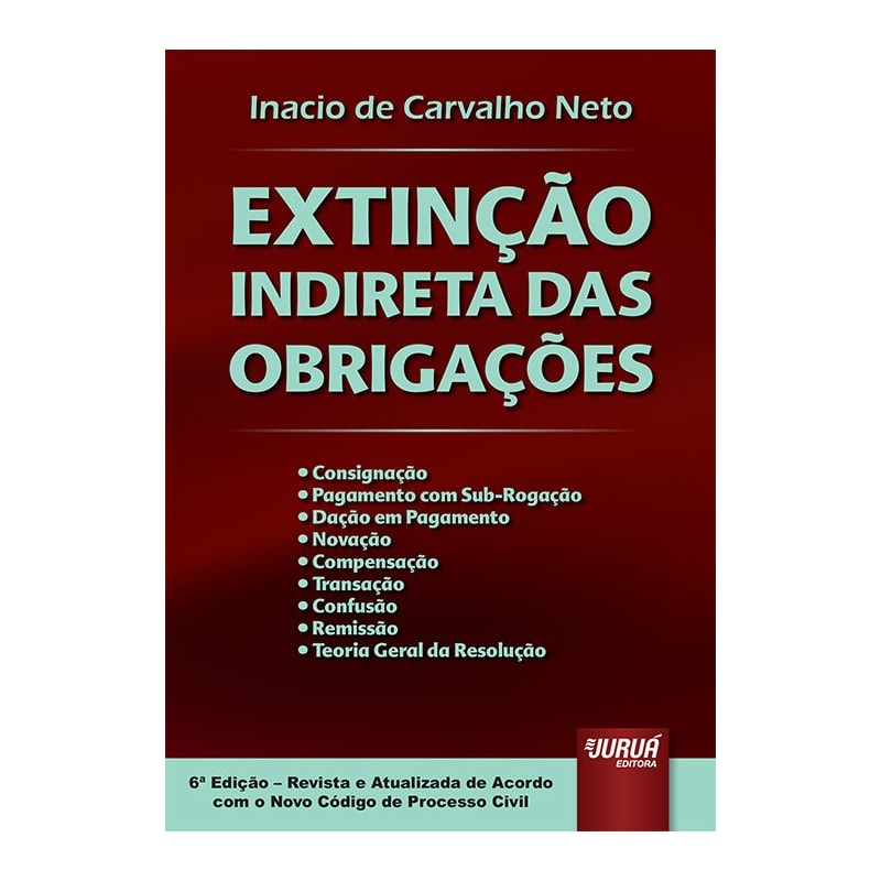 EXTINÇÃO INDIRETA DAS OBRIGAÇÕES - CONSIGNAÇÃO - PAGAMENTO COM SUB-ROGAÇÃO - DAÇÃO EM PAGAMENTO - NOVAÇÃO - COMPENSAÇÃO - TRANSAÇÃO - CONFUSÃO - REMISSÃO - TEORIA GERAL DA RESOLUÇÃO