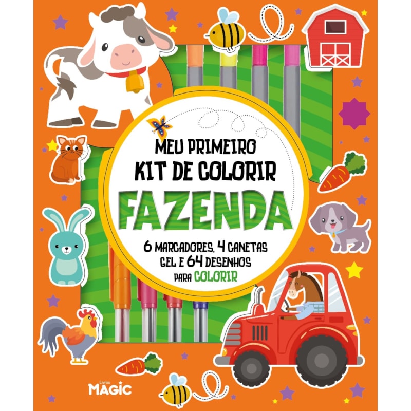 FAZENDA - KIT DE ATIVIDADES COM MARCADORES E CANETAS PERFUMADAS