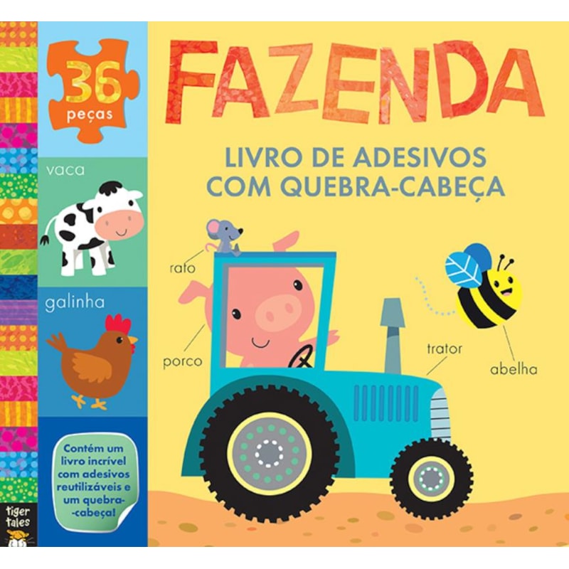 FAZENDA : LIVRO DE ADESIVOS COM QUEBRA-CABEÇA