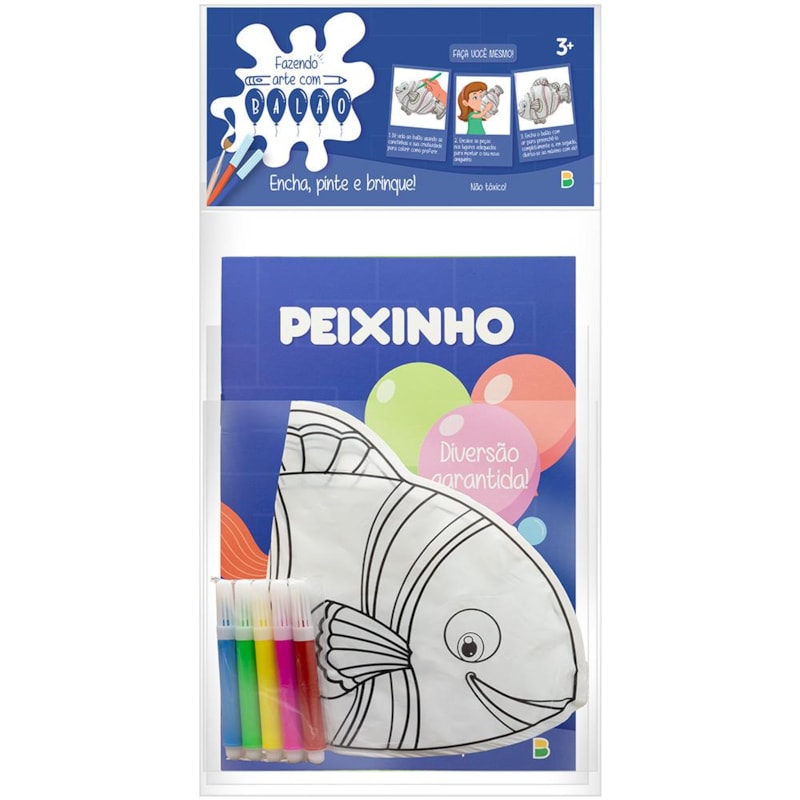 FAZENDO ARTE COM BALÃO! ATIVIDADES & COLORIR: PEIXE
