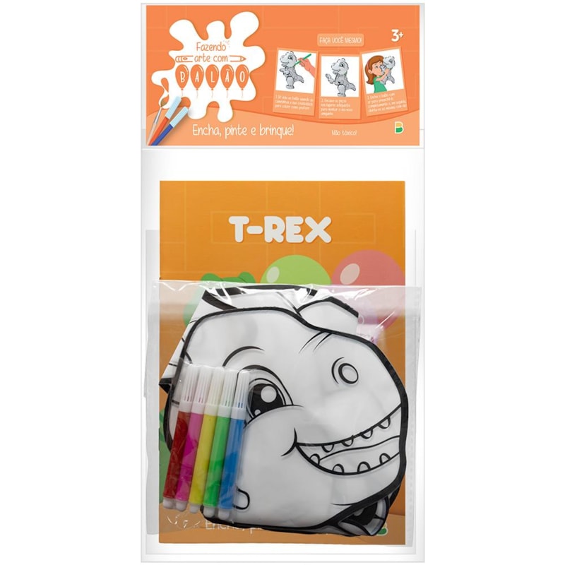 FAZENDO ARTE COM BALÃO! ATIVIDADES & COLORIR: T-REX