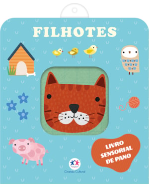 FILHOTES - LIVRO SENSORIAL DE PANO PARA BEBÊS