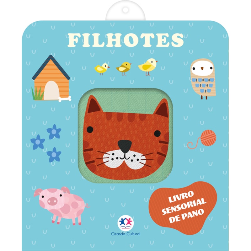 FILHOTES - LIVRO SENSORIAL DE PANO PARA BEBÊS