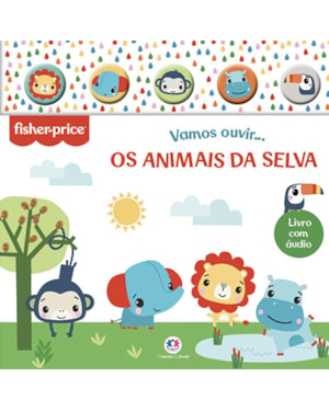FISHER-PRICE - VAMOS OUVIR OS ANIMAIS DA SELVA - LIVRO SONORO COM BOTÃO DE SILICONE