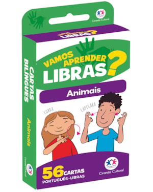 Flash cards - Animais em Libras - Com QR code para aprender os sinais