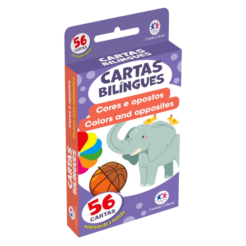 Flash Cards Cartas Bilíngues - Cores e opostos - Colors and opposites