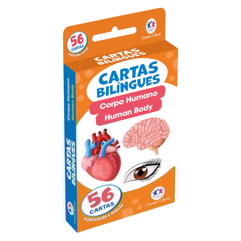 Flash Cards Cartas Bilíngues - Corpo humano - Human body
