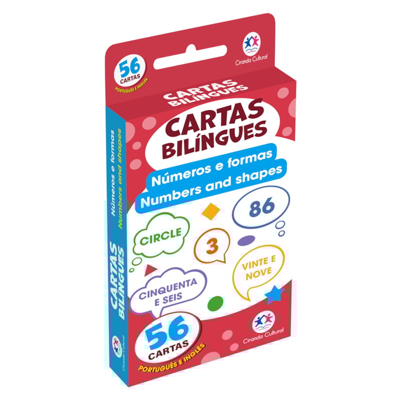 FLASH CARDS CARTAS BILÍNGUES - NÚMEROS E FORMAS - NUMBERS AND SHAPES
