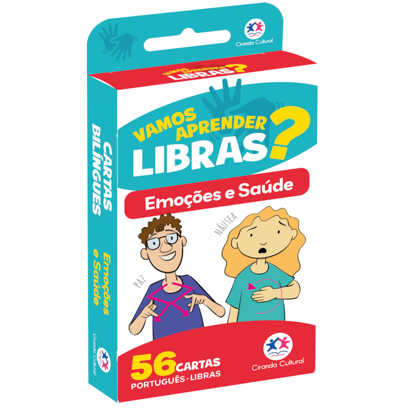Flash cards - Emoções e saúde em Libras - Com QR code para aprender os sinais