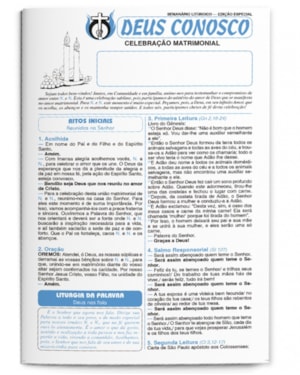 FOLHETO CELEBRAÇÃO MATRIMONIAL ( PACOTE COM 100 )