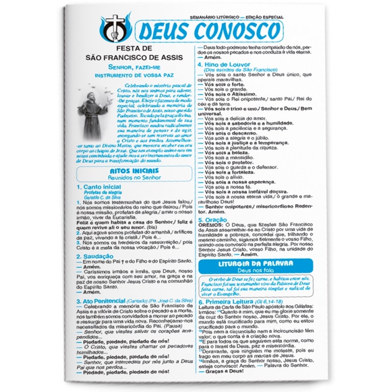 FOLHETO FESTA DE SÃO FRANCISCO DE ASSIS ( PACOTE COM 100 )