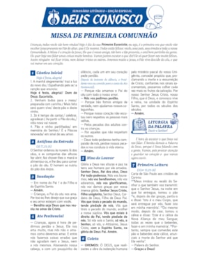 FOLHETO - MISSA DE PRIMEIRA COMUNHÃO
