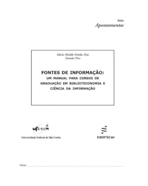 FONTES DE INFORMAÇÃO: UM MANUAL PARA CURSOS DE GRADUAÇÃO EM BIBLIOTECONOMIA E CIÊNCIA DA INFORMAÇÃO