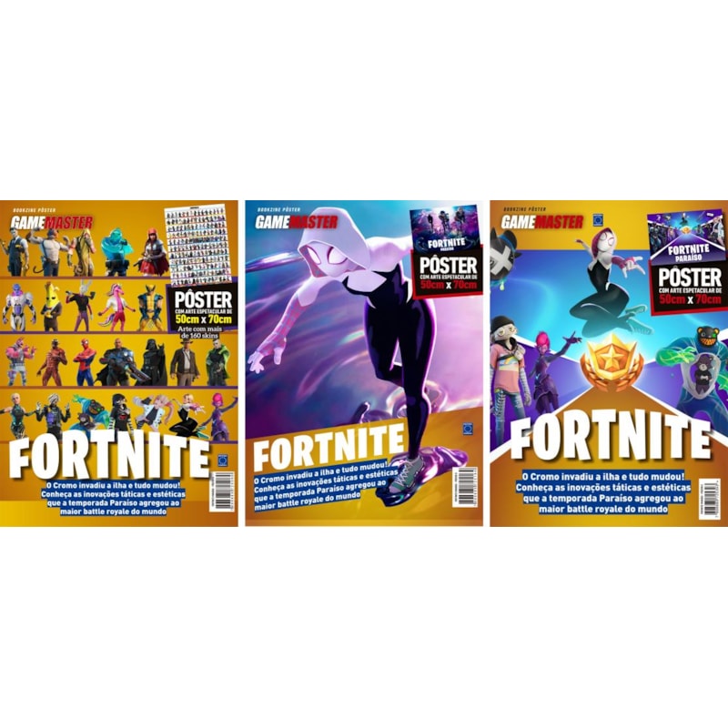 FORTNITE PARAÍSO - COLEÇÃO 3 PÔSTERES - SUPERPÔSTER GAME MASTER